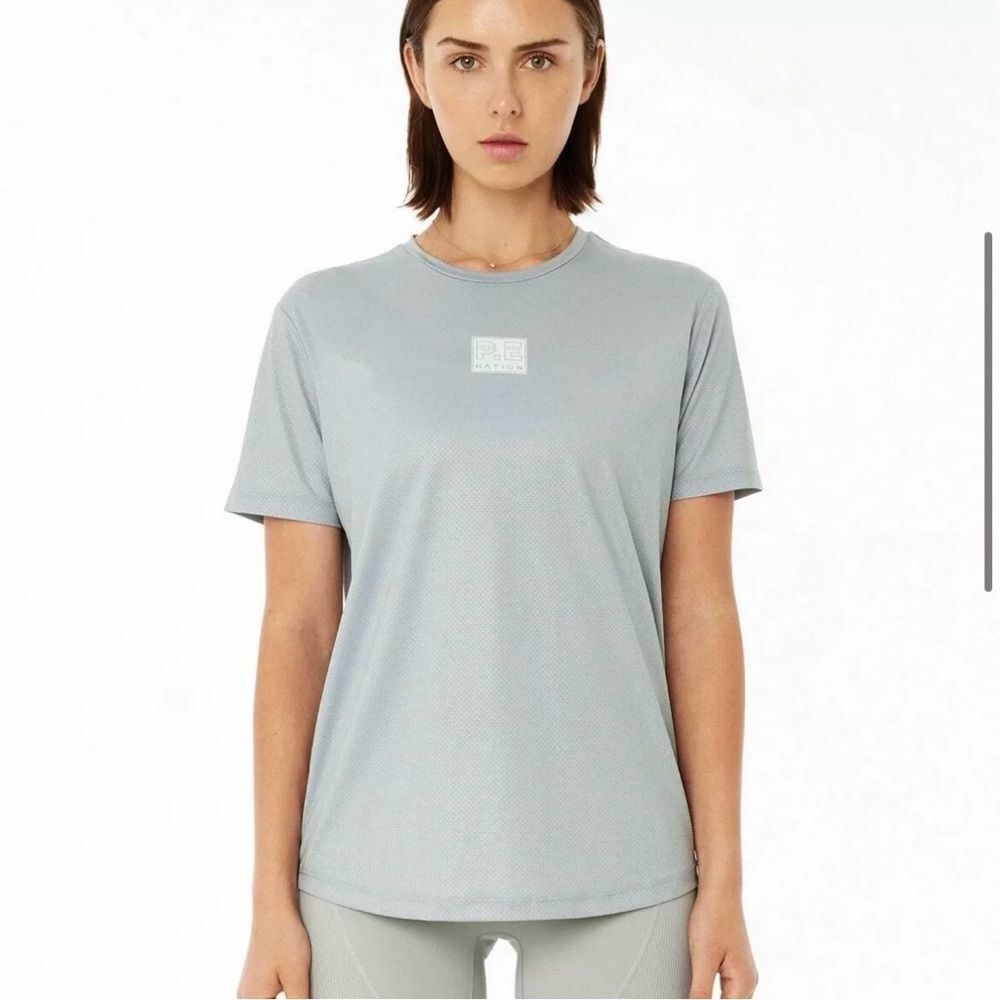 P.E Nation Crossover Air Form Relaxed Fit Tee in Grey Women’s Size XS NWT